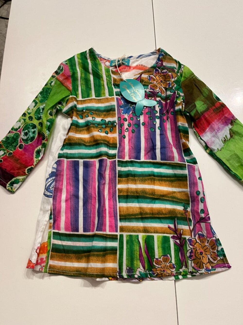 Antica Sartoria Kids Tunic Dress Mediterranean Patchwork Print NWT Girls Size‎ 2